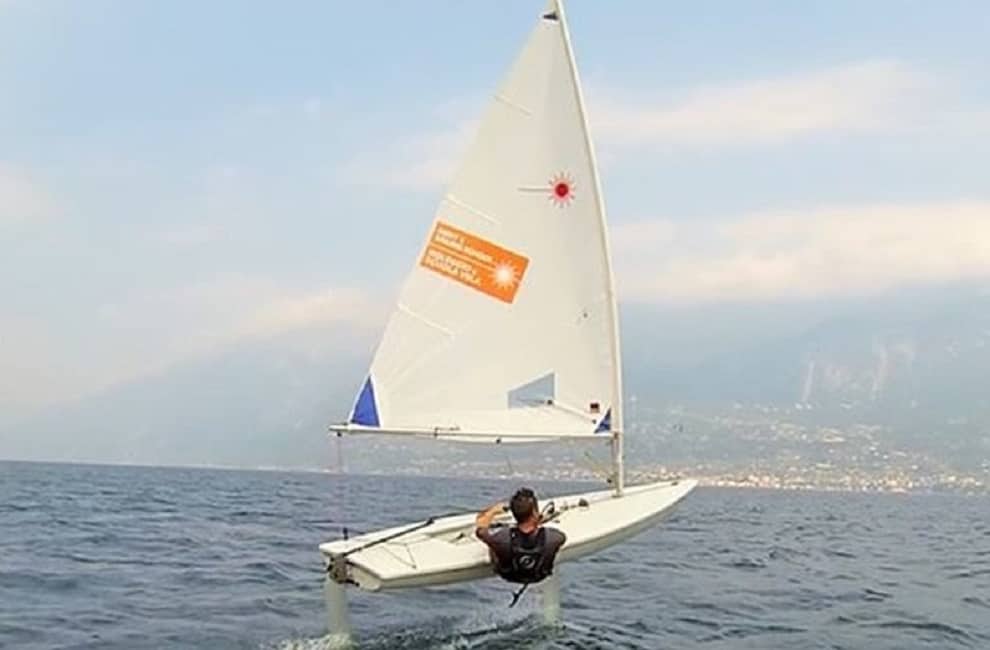 sailboat with hydrofoil