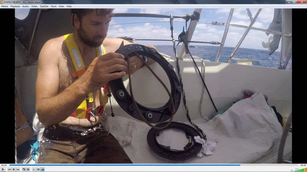 fixing a broken autopilot on a sailboat