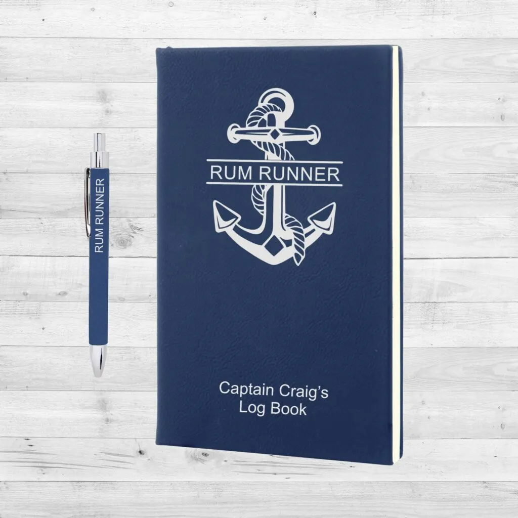 Navy Blue personalized captain's log